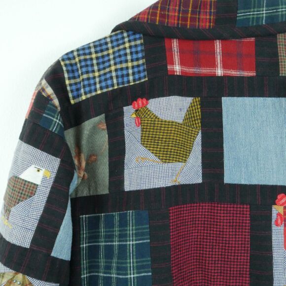 Handmade Large Patchwork Quilt Coat Jacket Cottagecore Grannycore Farmcore Boho - Picture 9 of 11